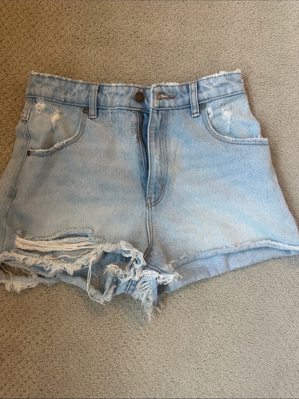 ROLLA'S Light Blue Distressed Denim Shorts